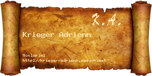 Krieger Adrienn névjegykártya